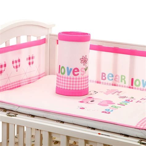 Shop with afterpay on eligible items. Baby Bed Crib Bumper Breathable Infant Bedding Set - Pink ...