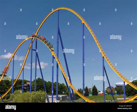 Behemoth Roller Coaster At Canadas Wonderland Amusement Park Stock