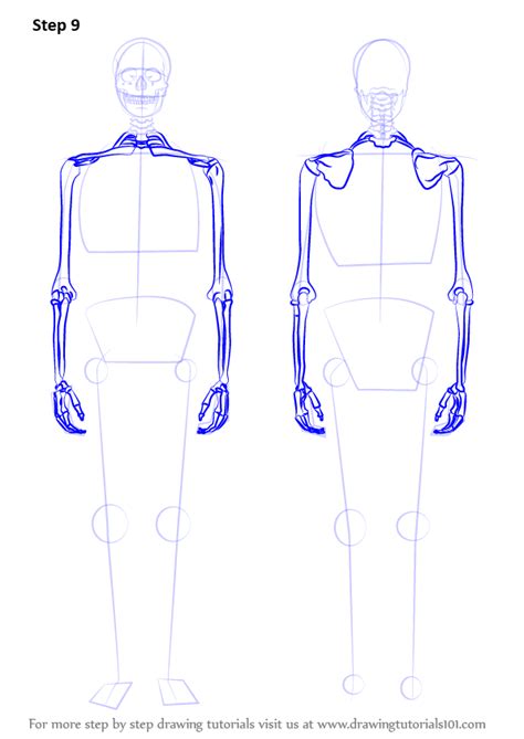 Step by step skeleton drawing. Learn How to Draw a Skeleton (Everyday Objects) Step by ...