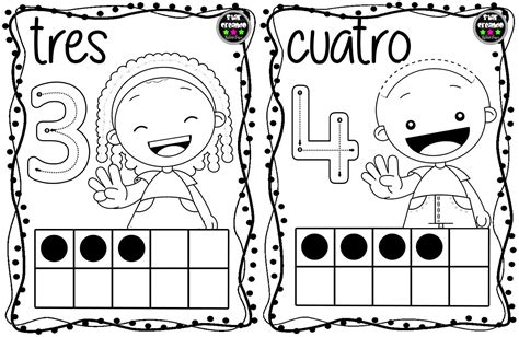 Tarjetas números para colorear (3) – Imagenes Educativas