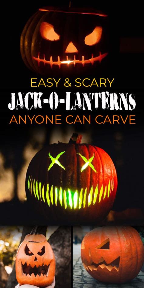 Easy And Scary Jack O Lantern Faces Anyone Can Carve • The Budget Decorator