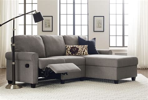 Serta Copenhagen Reclining Sectional With Right Storage Chaise Gray