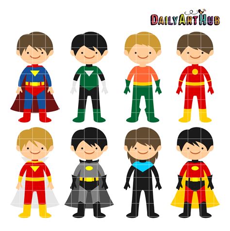 Superhero Boys Clip Art Set Daily Art Hub Free Clip Art Everyday