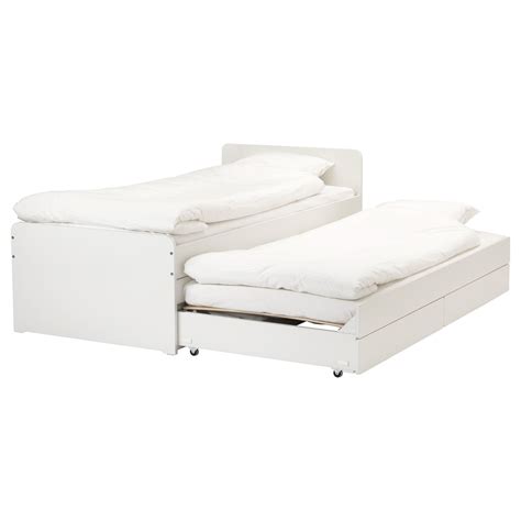 Ikea SlÄkt Bed Frame Wpull Out Bed Storage White Platform Bed With