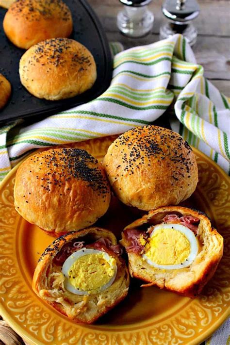 Hard Boiled Egg Stuffed Biscuits Kudos Kitchen By Renee