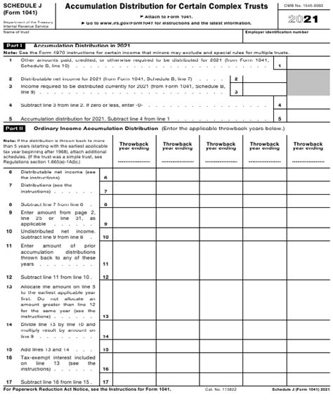 Irs Form 1041 Schedule J Download Fillable Pdf Or Fill Online