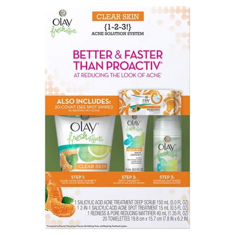 Olay Fresh Effects Clear Skin 1 2 3 Acne Solution System With Wet