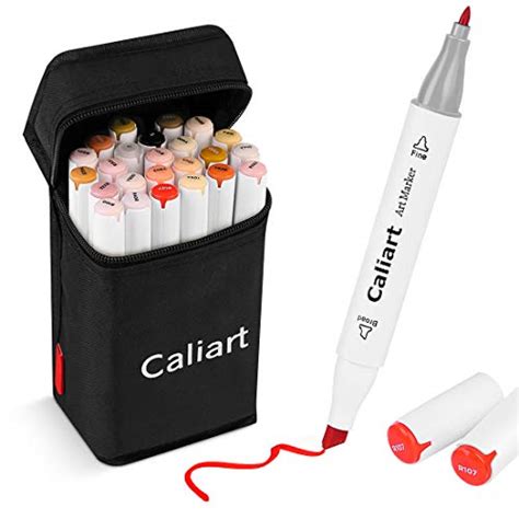 Caliart 24 Colors Skin Tone Markers Dual Tip Twin Marker Set Alcohol