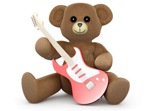 Teddy Bear With Guitar Stock Vector Illustration Of Happiness 49127128
