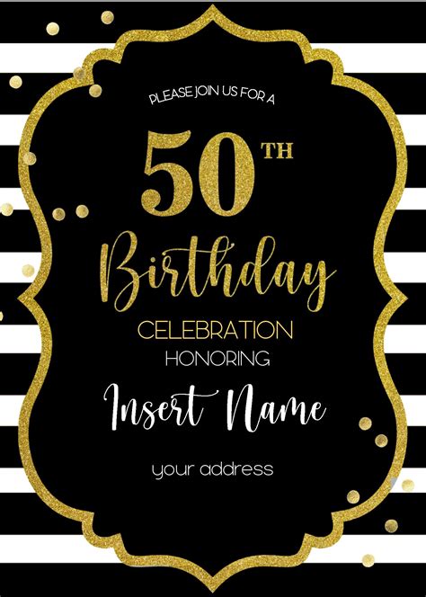 Free 50th Invitation Templates Printable Templates