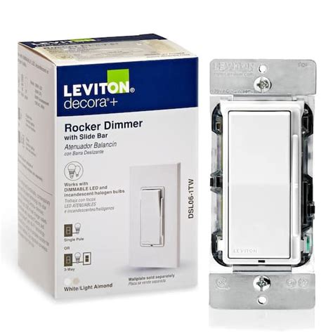 Leviton Decora 600 Watt Single Pole3 Way Universal Rocker Slide Dimmer