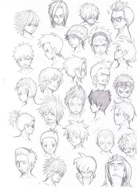 Some long male hairstyles can be drawn pretty much the same as female. various hairstyles male by Komodo92Tenbinza on DeviantArt | Anime boy hair, Anime drawings, Drawings