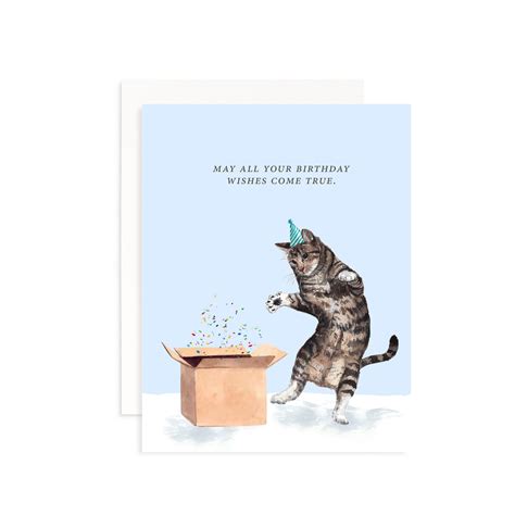 Funny Cat Birthday Card Birthday Wishes Come True Etsy