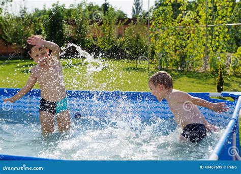 Two Boys Splashing Stock Image Image Of Friends Paradise 49467699