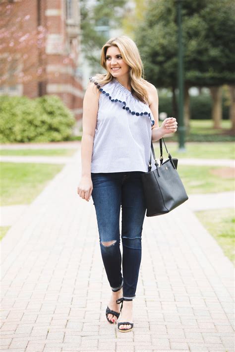 One Shoulder Top Spring Outfit By Lauren M