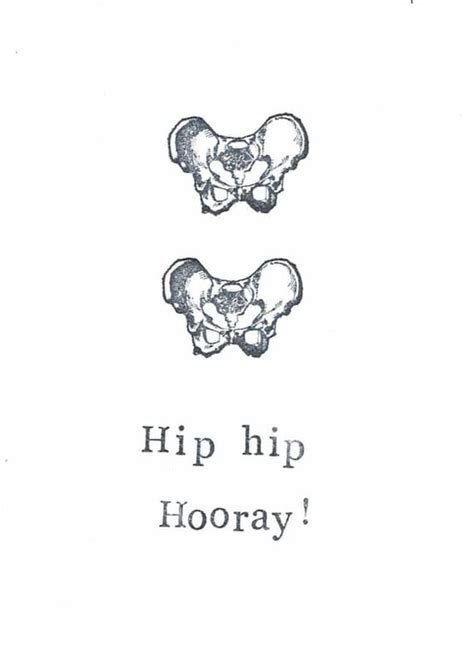 Hip Hip Hooray Card Funny Skeleton Medical Med By Moddessert