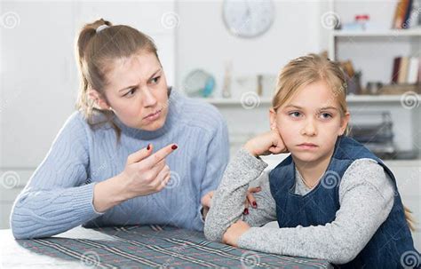 Serious Mother Scolding Her Daughter Stock Photo Image Of Pastime
