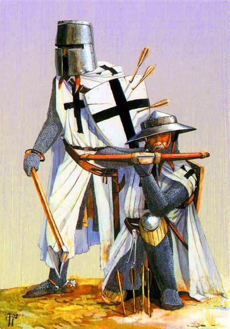 Teutonic Knight With Crossbowman Medieval Knight Medieval Armor