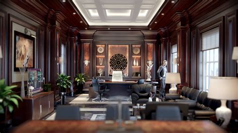 Luxury Office Interior Design On Behance In 2020 Home Office Design