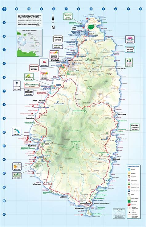 Map Of Rodney Bay St Lucia Island Maps