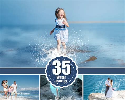 35 WATER SPLASH Photo Overlays Photoshop Overlay Photography Overlays