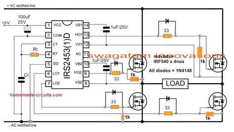 Simplest Full Bridge Inverter Circuit - Homemade Circuit Projects