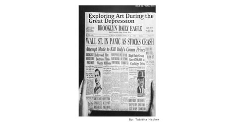 Art In The Great Depression Three Artists