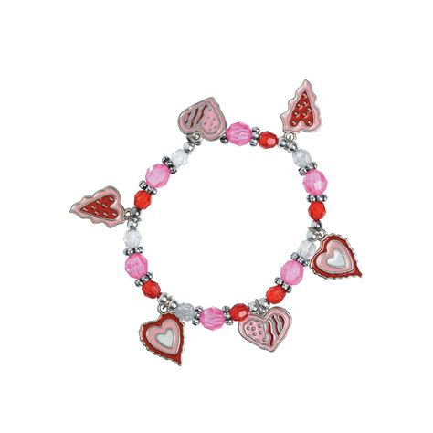 Valentine Heart Charm Bracelet Craft Kit Makes 12 Oriental Trading