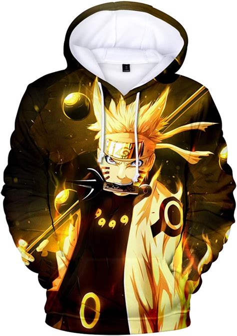 Flychen Homme Naruto Shippuden Sweats Capuche Uzumaki Naruto Uchiha