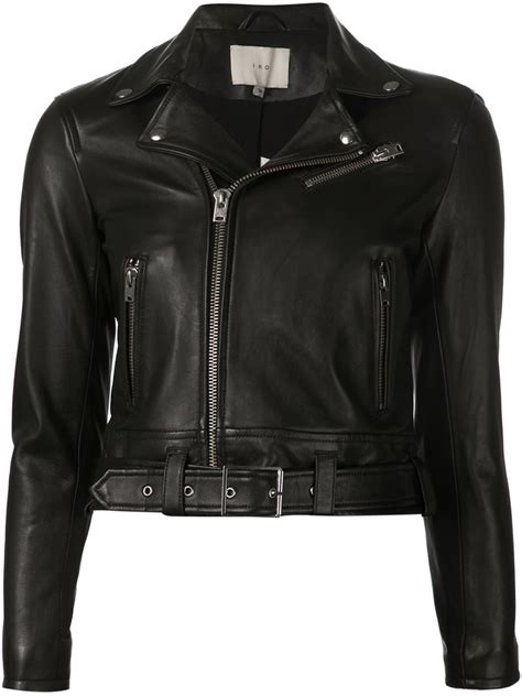 Lyst Iro Gant Leather Belted Biker Jacket In Black