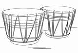 Coloring Bongo Drums Bongos Drum Drawing Instruments Printable Template Kit Categories Supercoloring sketch template