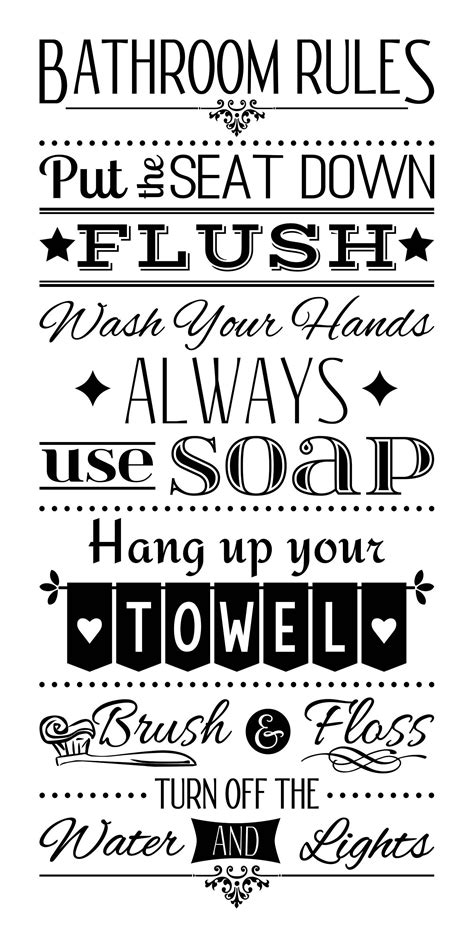 Bathroom Rules Wash Your Hands Wall Decal Bathroom Rules Bathroom