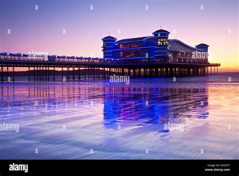 Twilight Over The Grand Pier At Weston Super Mare Somerset England