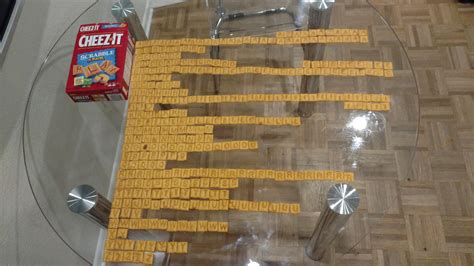 Letter Distribution In A Box Of Cheezit Scrabble Crackers R