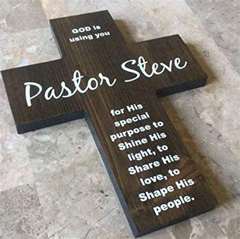 Pastor Appreciation T Personalized Pine Wood Cross With