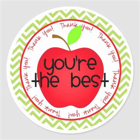 you re the best classic round sticker teacher