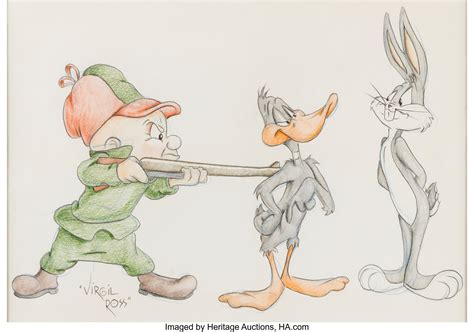 Virgil Ross Elmer Fudd Daffy Duck And Bugs Bunny Original Lot