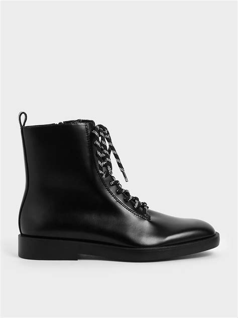 Charles And Keith Lace Up Ankle Boots