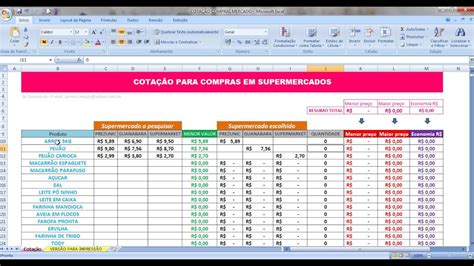 Lista De Compras Supermercado Completa Excel