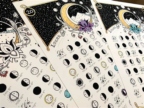 Moon Phases 2021 Lunar Calendar 2021 Moon Phases Space Etsy