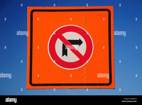 Prohibitory Traffic Sign Right Turn Is Prohibited Stock Photo Alamy