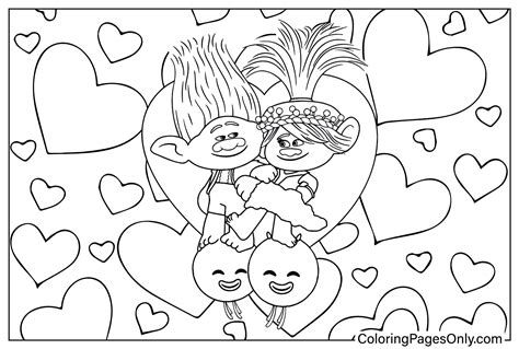 Trolls Band Together Coloring Sheet - Free Printable Coloring Pages