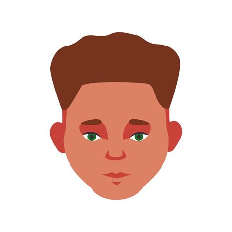 Young Boy Head Child Guy Face Avatar Icon Simple Flat Style Vector