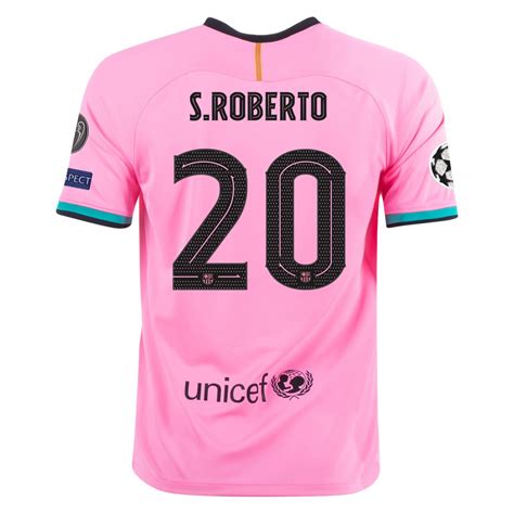 Sergi Roberto 20 Barcelona 2020 2021 Third Jersey Pink