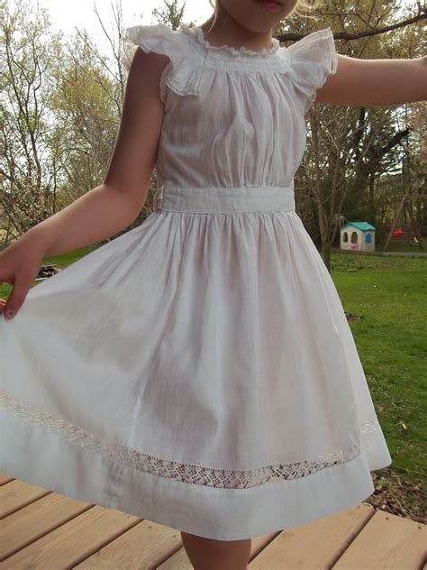 Vintage All White Cotton Girls Dress By Bestfavoritethings On Etsy
