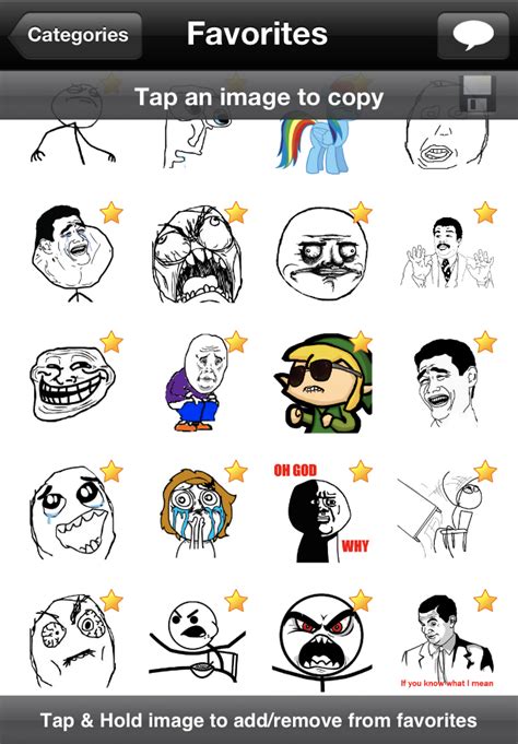 Sms Rage Faces 1300 Faces Entertainment Photo And Video Free App For