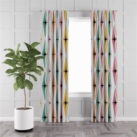 Best mid century modern window treatment concept from the above 1920x0 resolutions which is part of the interior&eksterior home.download this image for free in hd resolution the choice download button below. Mid Century Modern Window Curtains Atomic Diamonds | Etsy | Curtains with rings, Curtains ...