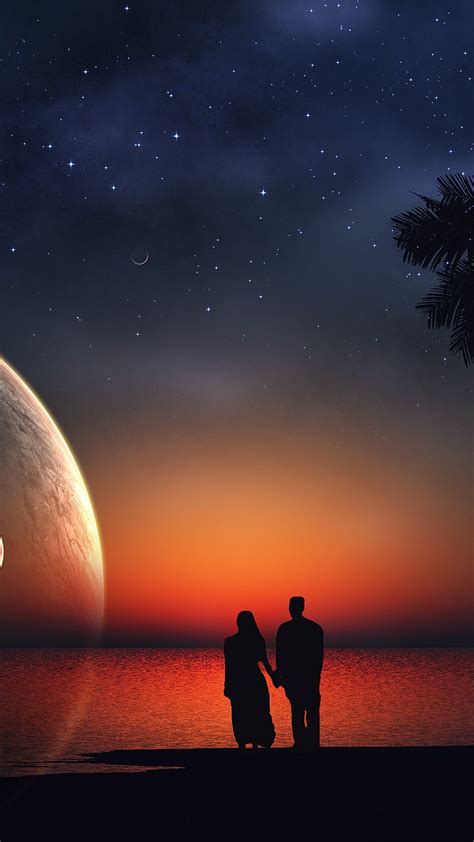 Love Couples In Moonlight Wallpapers On Wallpaperdog