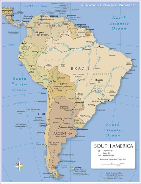 Political Map Of South America Map Of The World