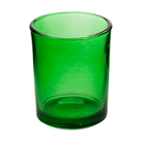 green glass votive candle holder